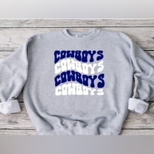 Cowboys Wavy Crewneck- Gray